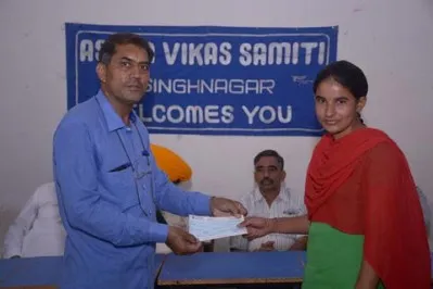 A student receives a scholarship