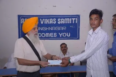 A student receives a scholarship