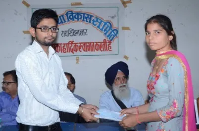 A student receives a scholarship