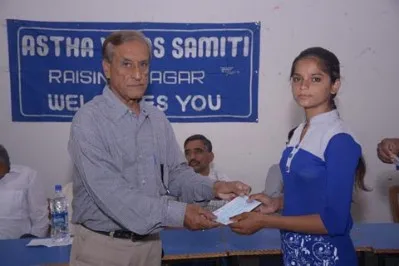 A student receives a scholarship